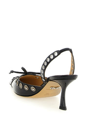MACH & MACH Black Calfskin Mid Heel Pumps