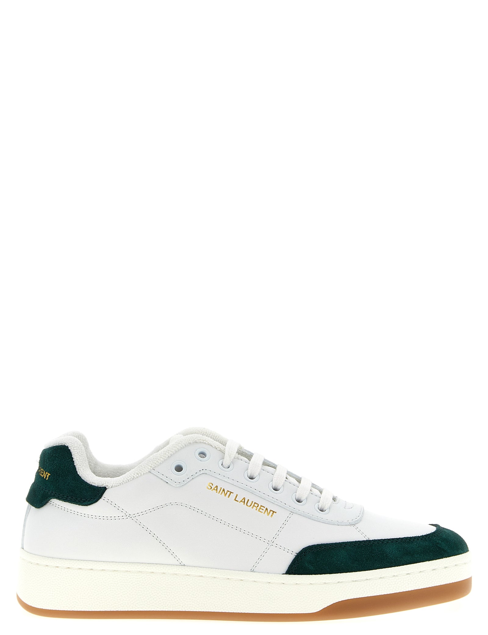 Saint Laurent Green Calfskin Low Top Sneakers