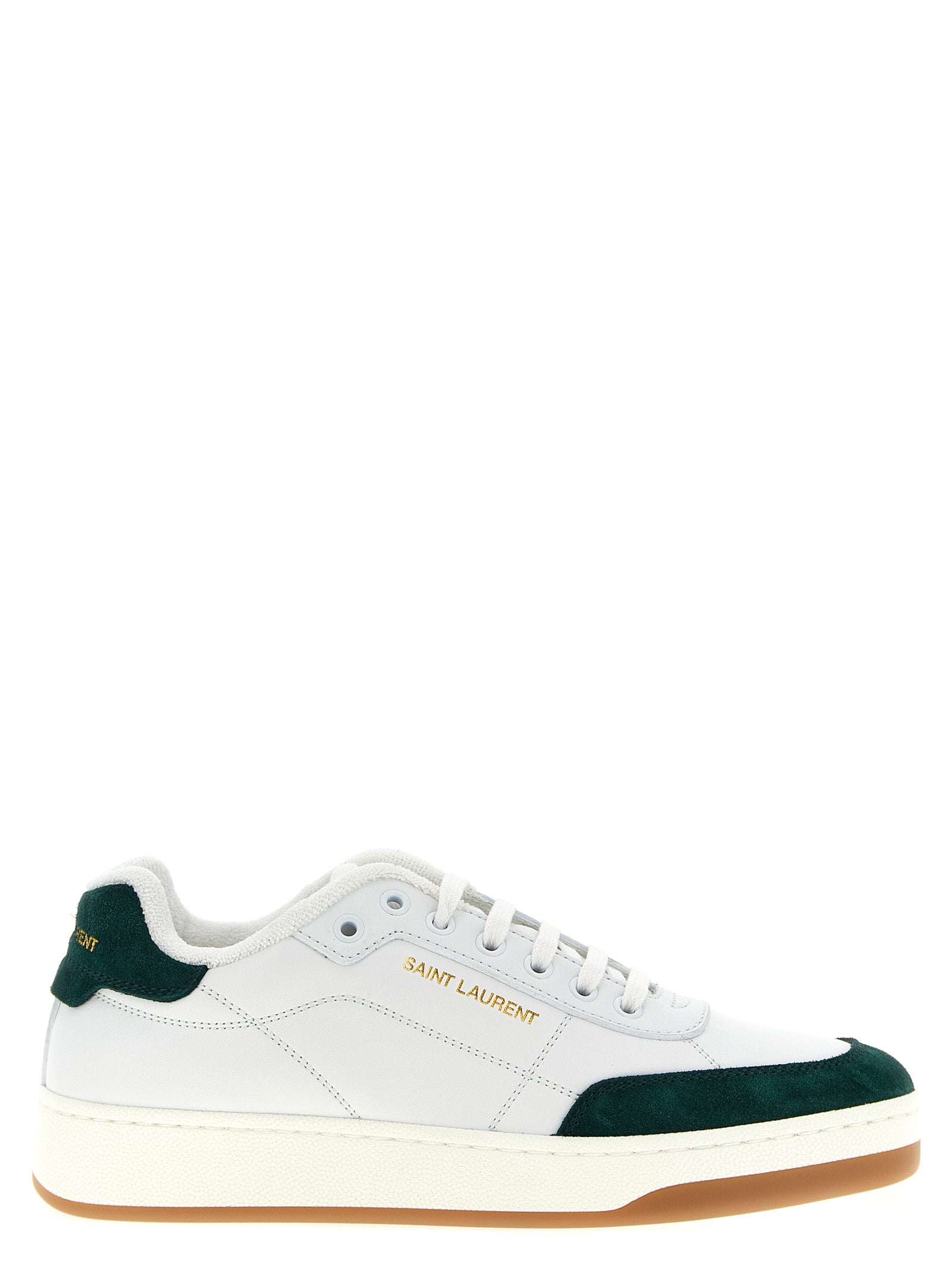 Saint Laurent Green Calfskin Low Top Sneakers