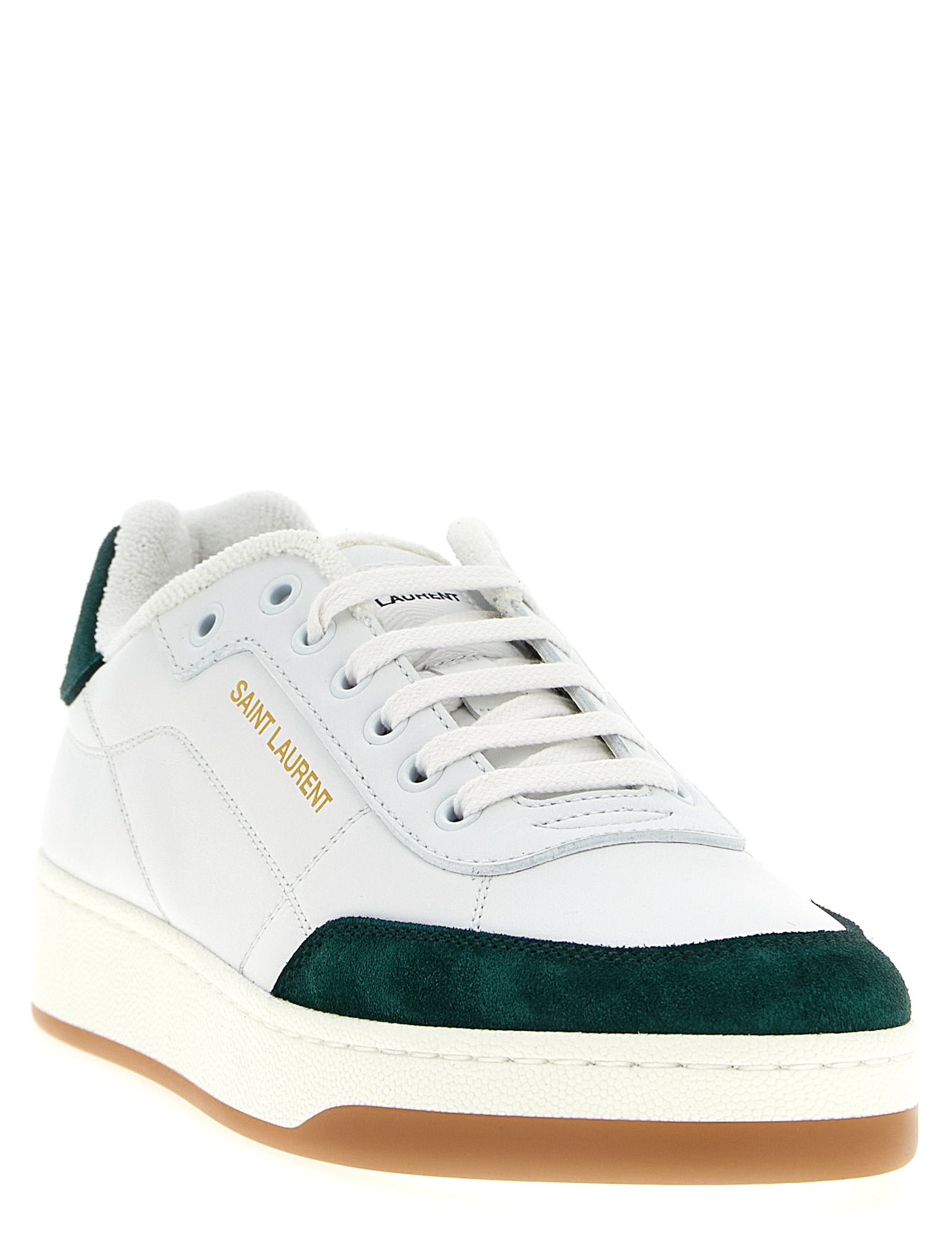 Saint Laurent Green Calfskin Low Top Sneakers