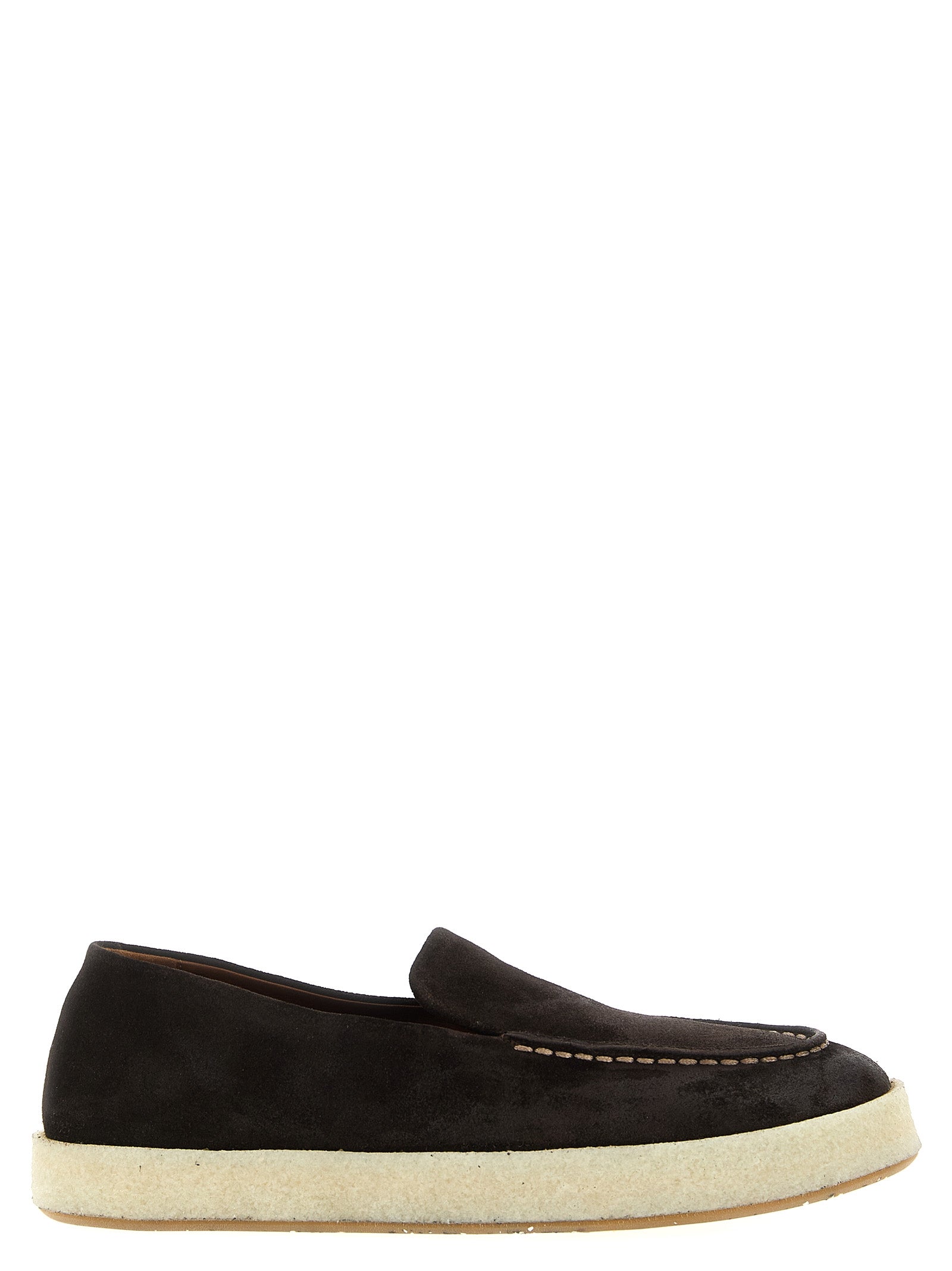 MARSÈLL Brown Leather Slip-On Loafers