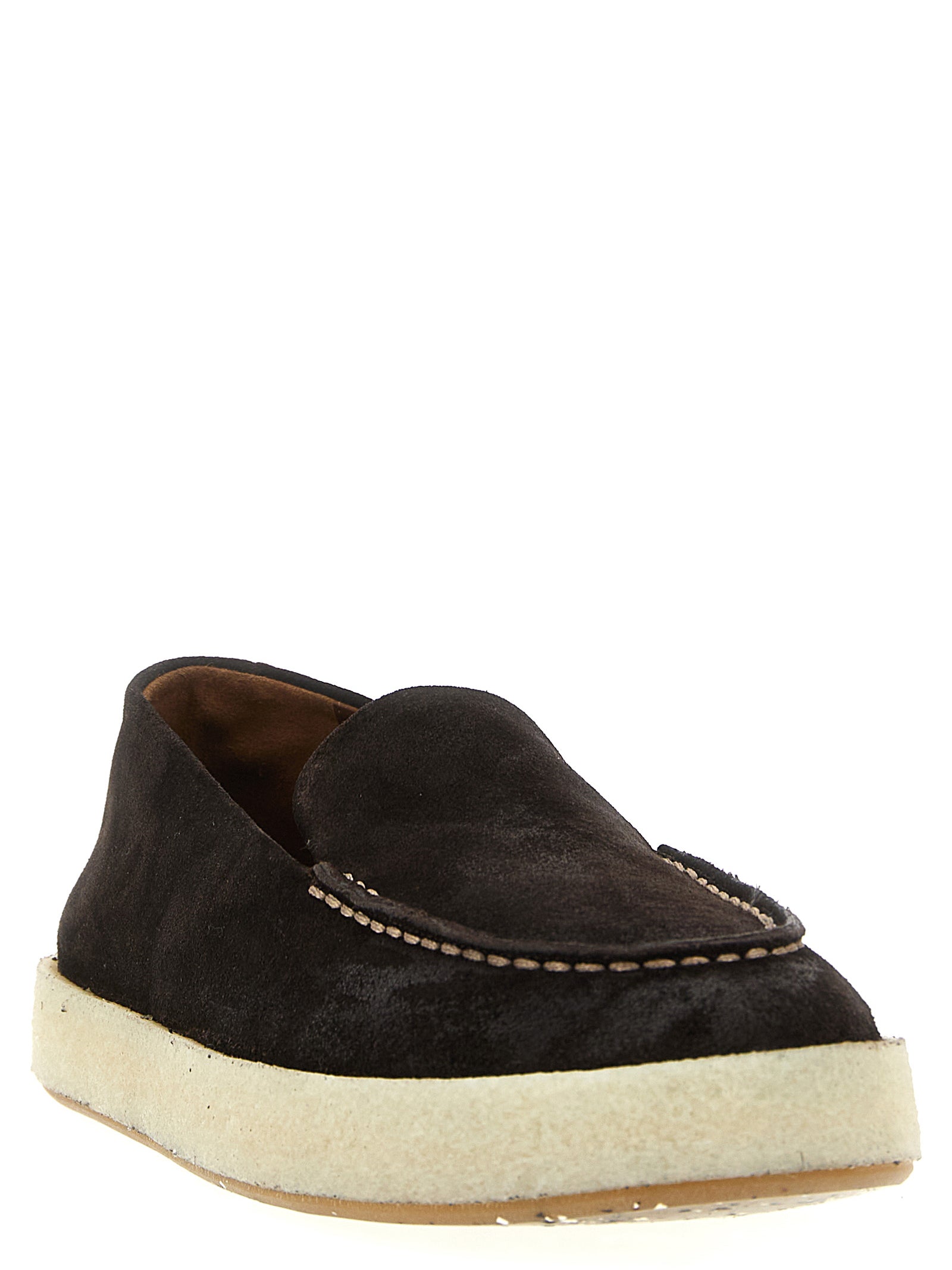 MARSÈLL Brown Leather Slip-On Loafers