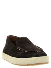 MARSÈLL Brown Leather Slip-On Loafers