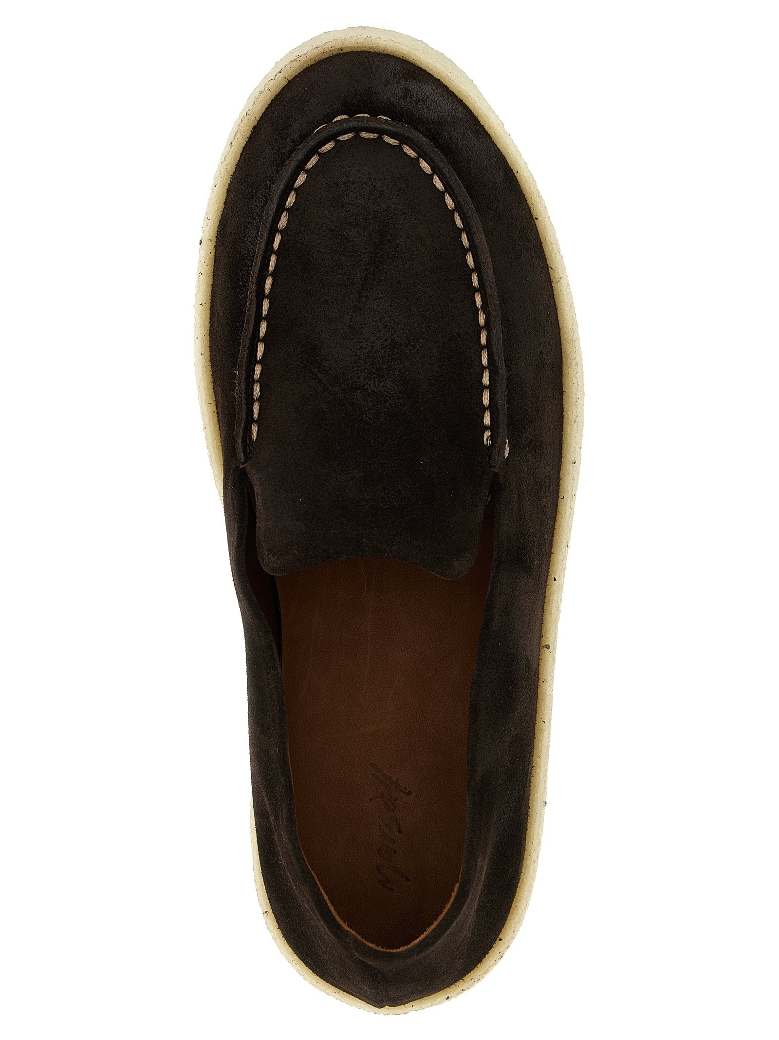 MARSÈLL Brown Leather Slip-On Loafers