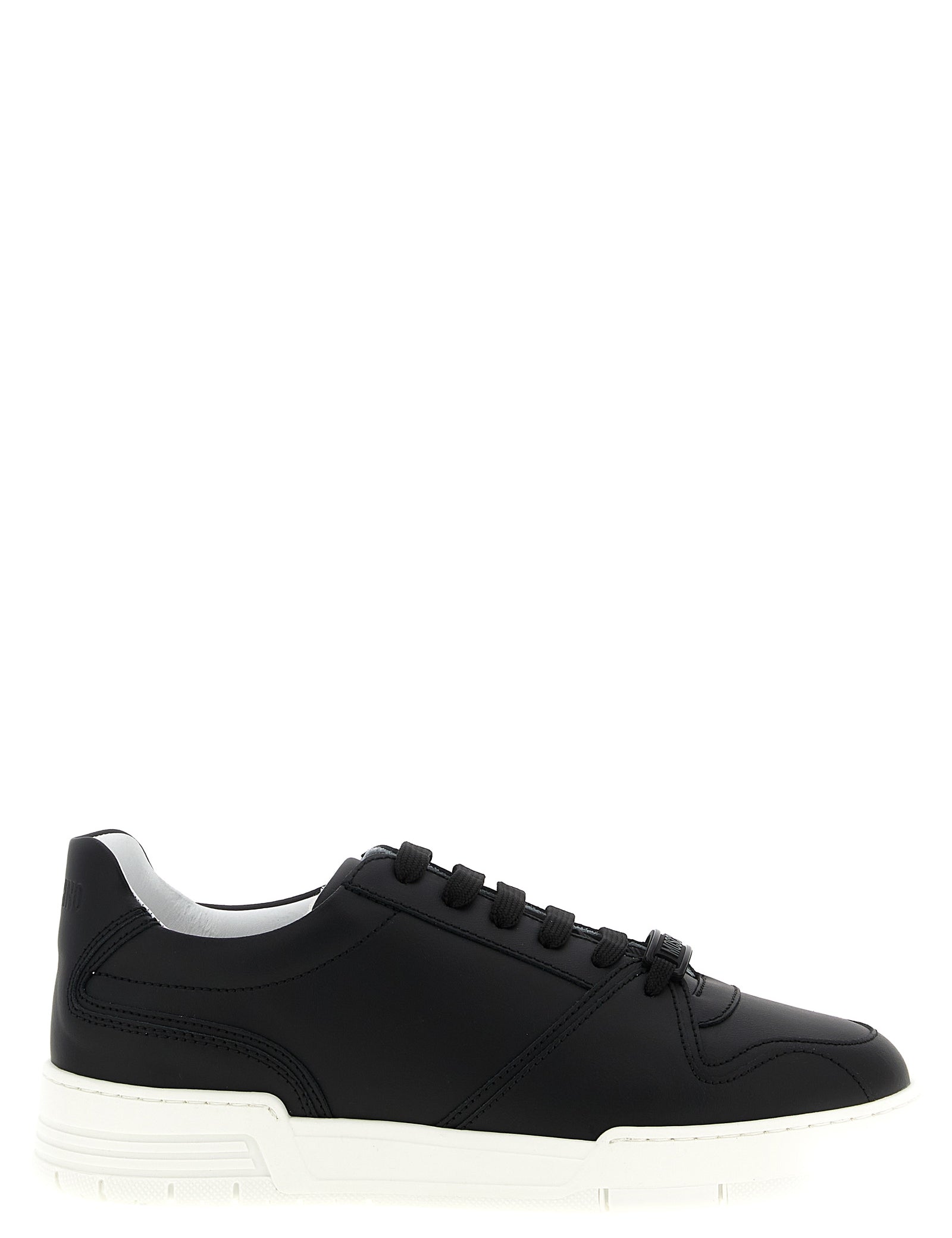 Moschino Black Leather Low Top Sneakers