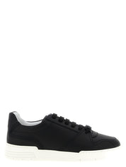 Moschino Black Leather Low Top Sneakers