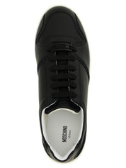 Moschino Black Leather Low Top Sneakers