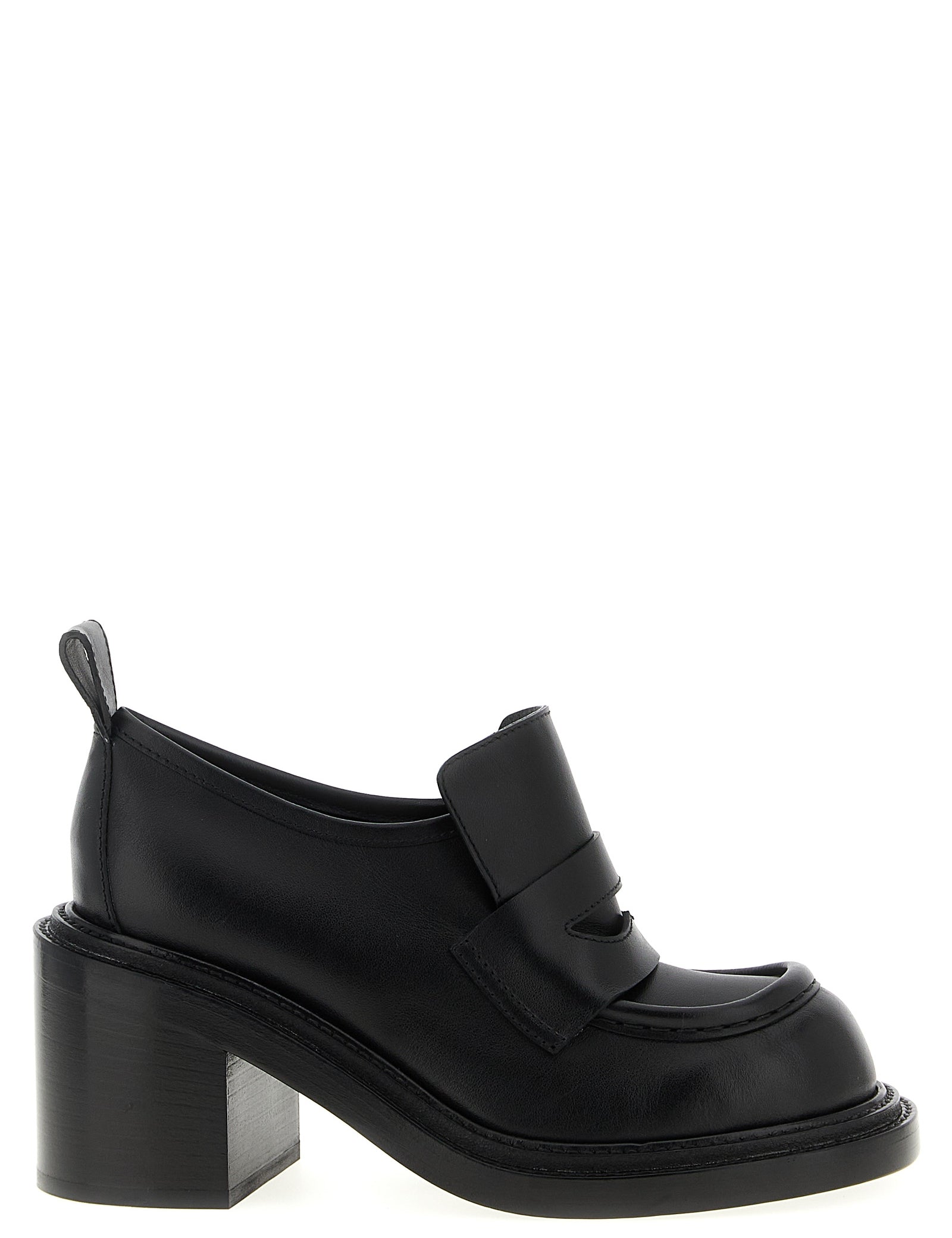 Moschino Black Leather Platform Loafers