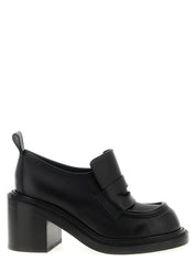 Moschino Black Leather Platform Loafers