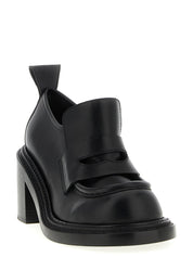 Moschino Black Leather Platform Loafers