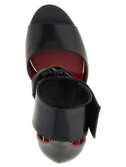 Valentino Garavani Black Calfskin Stiletto Heel Sandals
