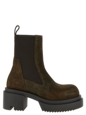 Rick Owens Brown Cow Fur Chelsea Boots