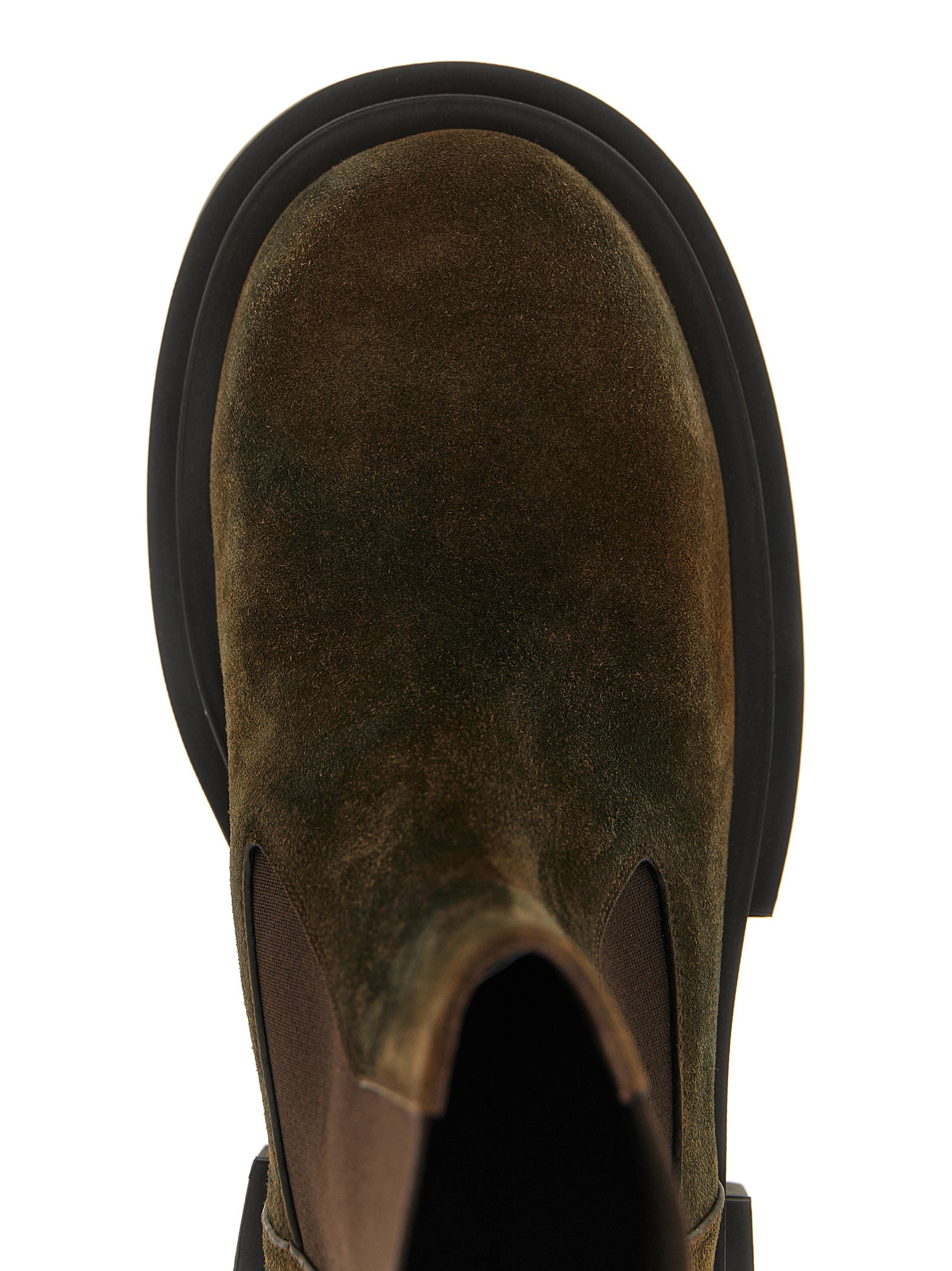 Rick Owens Brown Cow Fur Chelsea Boots