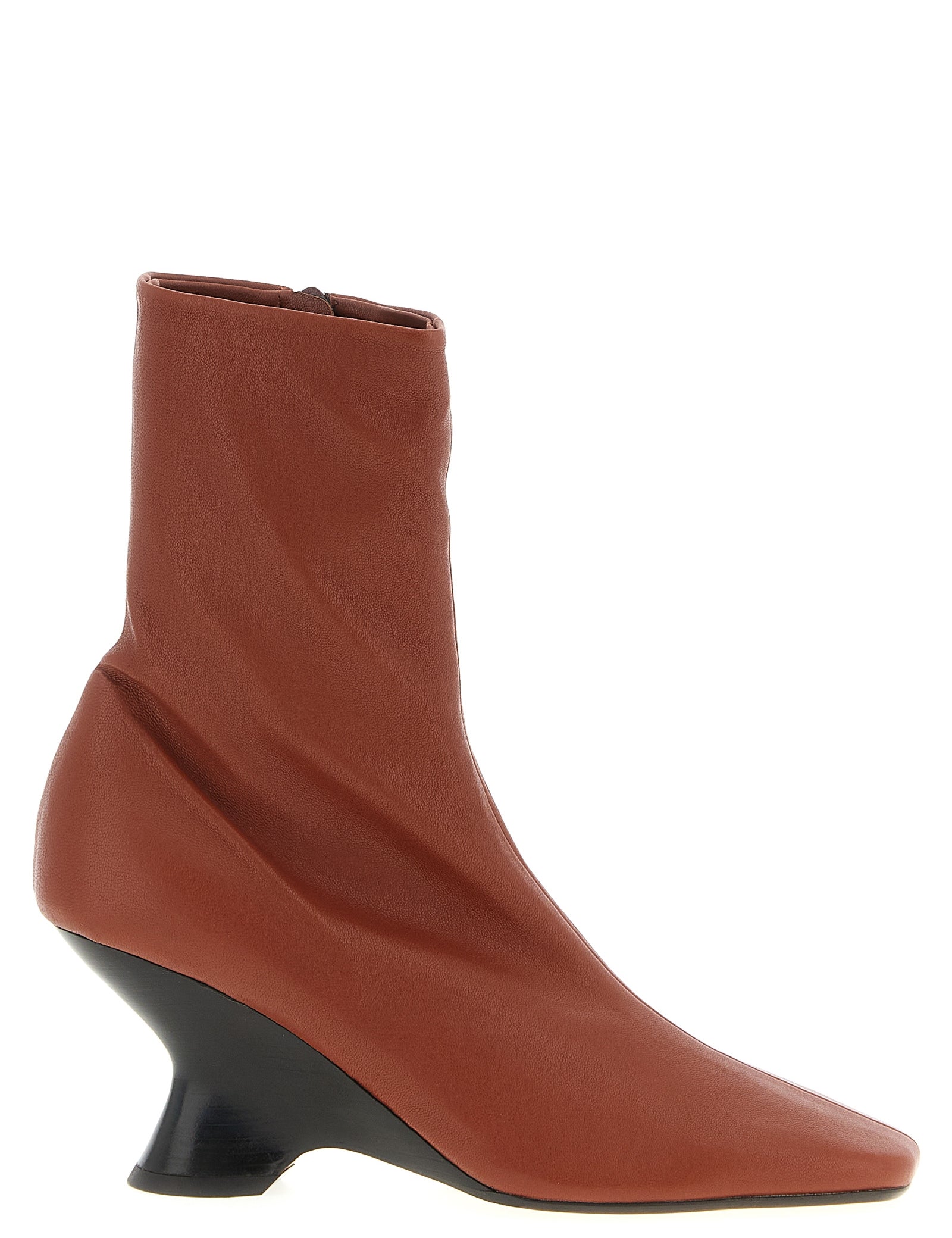 Dries Van Noten Brown Calfskin Ankle Boots