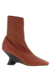 Dries Van Noten Brown Calfskin Ankle Boots