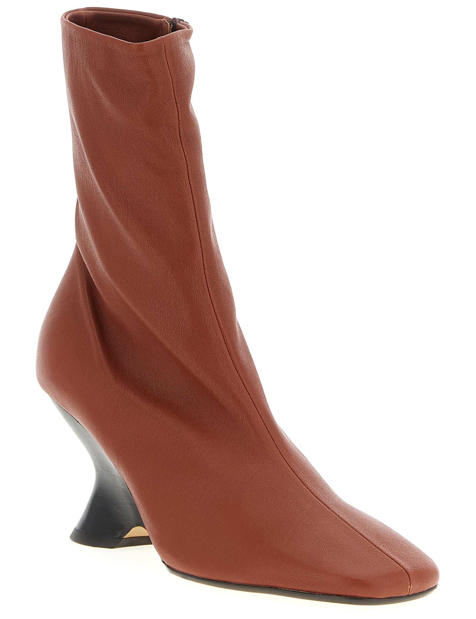 Dries Van Noten Brown Calfskin Ankle Boots