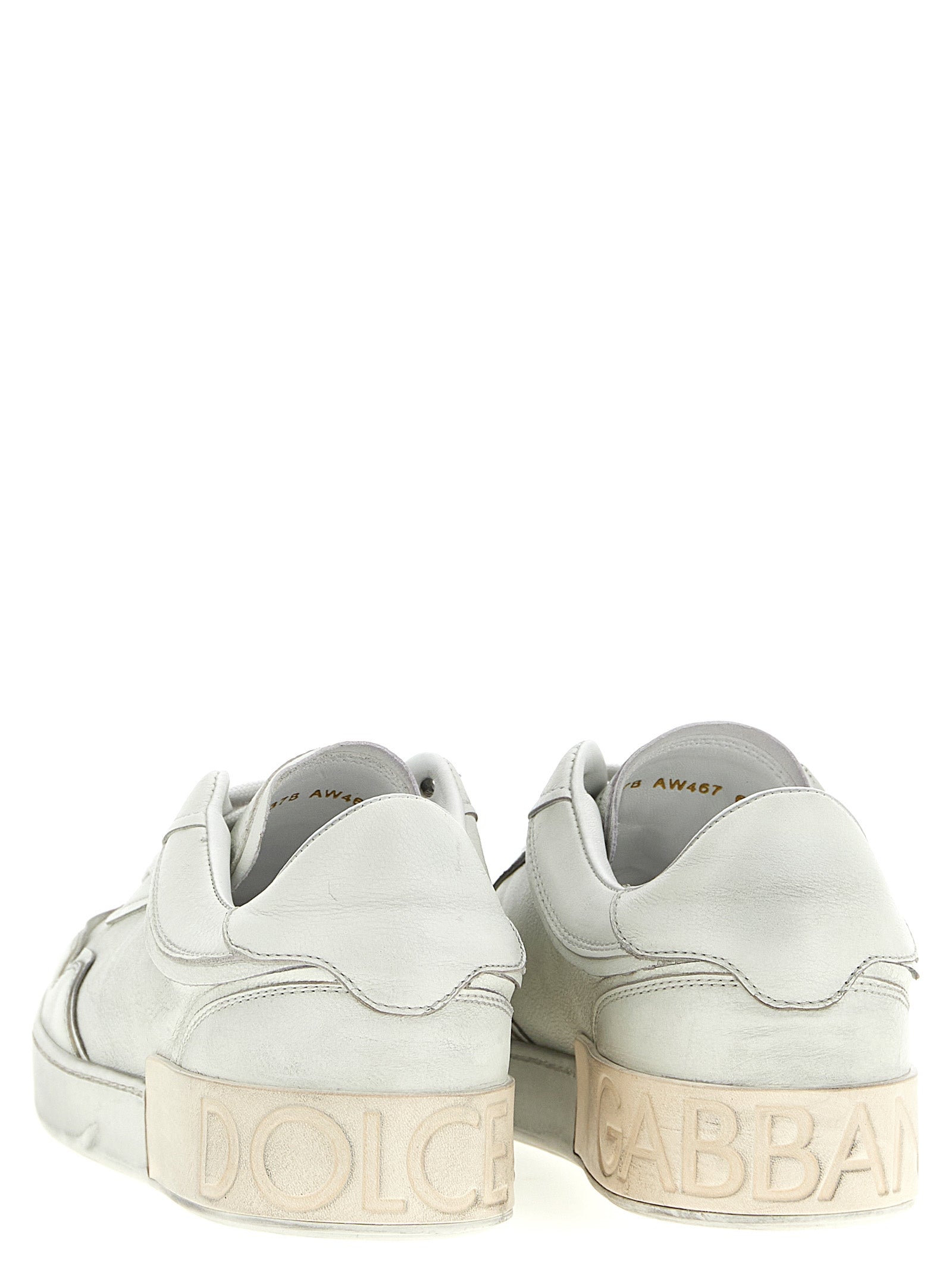 Dolce & Gabbana White Lamb Leather Low Top Sneakers