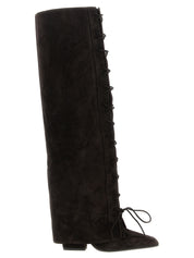 Paris Texas Brown Calfskin Over The Knee Boots