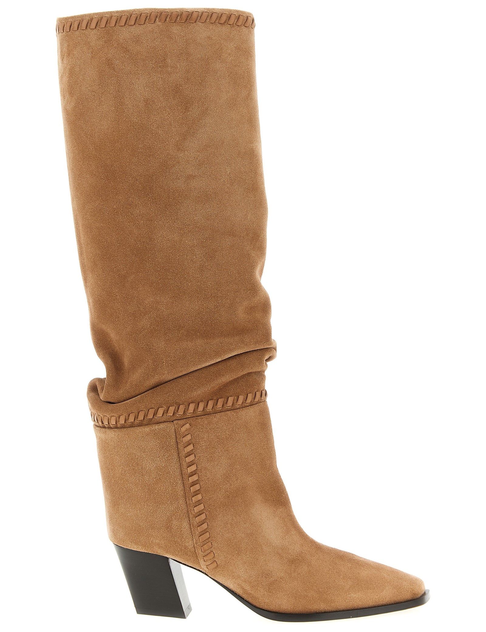 Jimmy Choo Beige Leather Over The Knee Boots