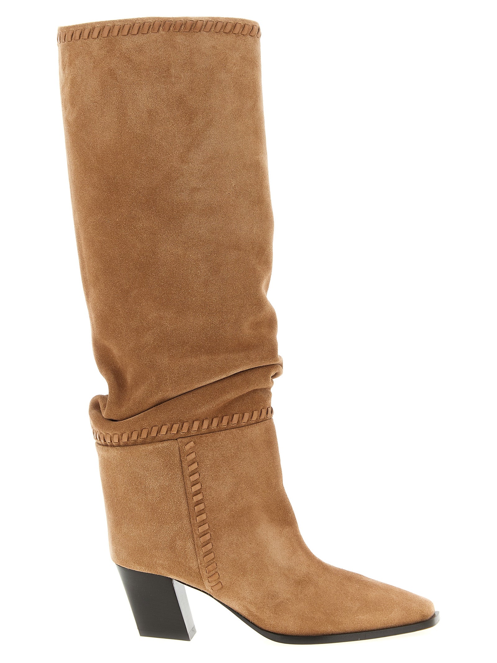 Jimmy Choo Beige Leather Over The Knee Boots