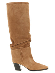 Jimmy Choo Beige Leather Over The Knee Boots