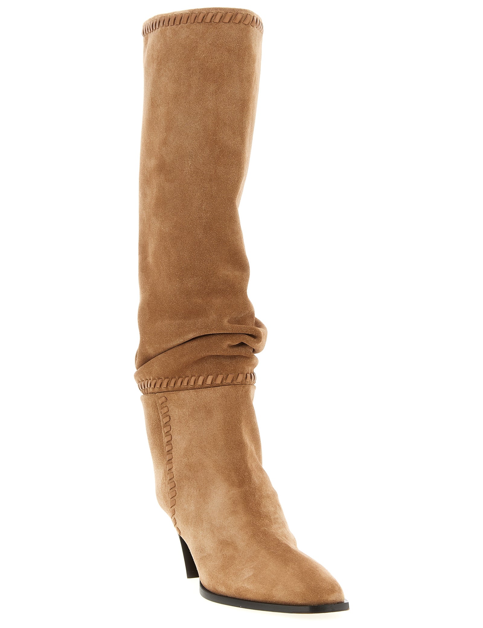 Jimmy Choo Beige Leather Over The Knee Boots
