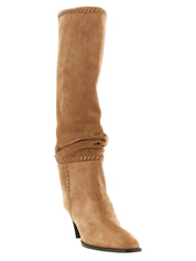 Jimmy Choo Beige Leather Over The Knee Boots