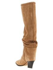 Jimmy Choo Beige Leather Over The Knee Boots