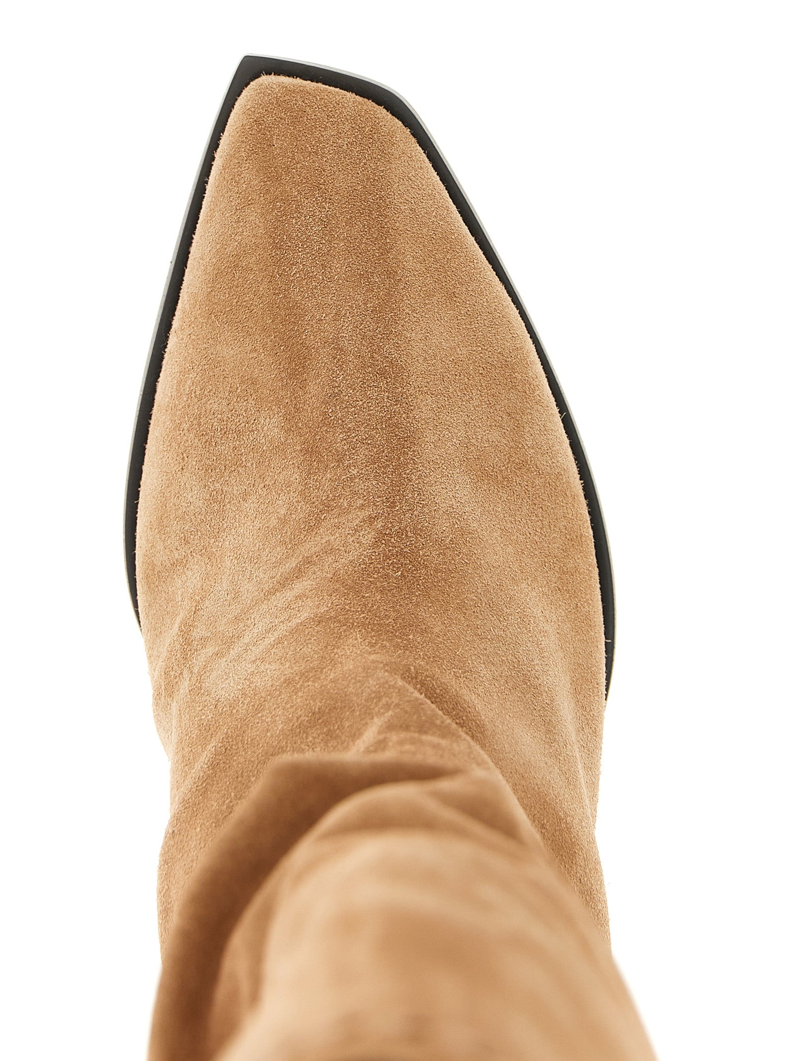 Jimmy Choo Beige Leather Over The Knee Boots