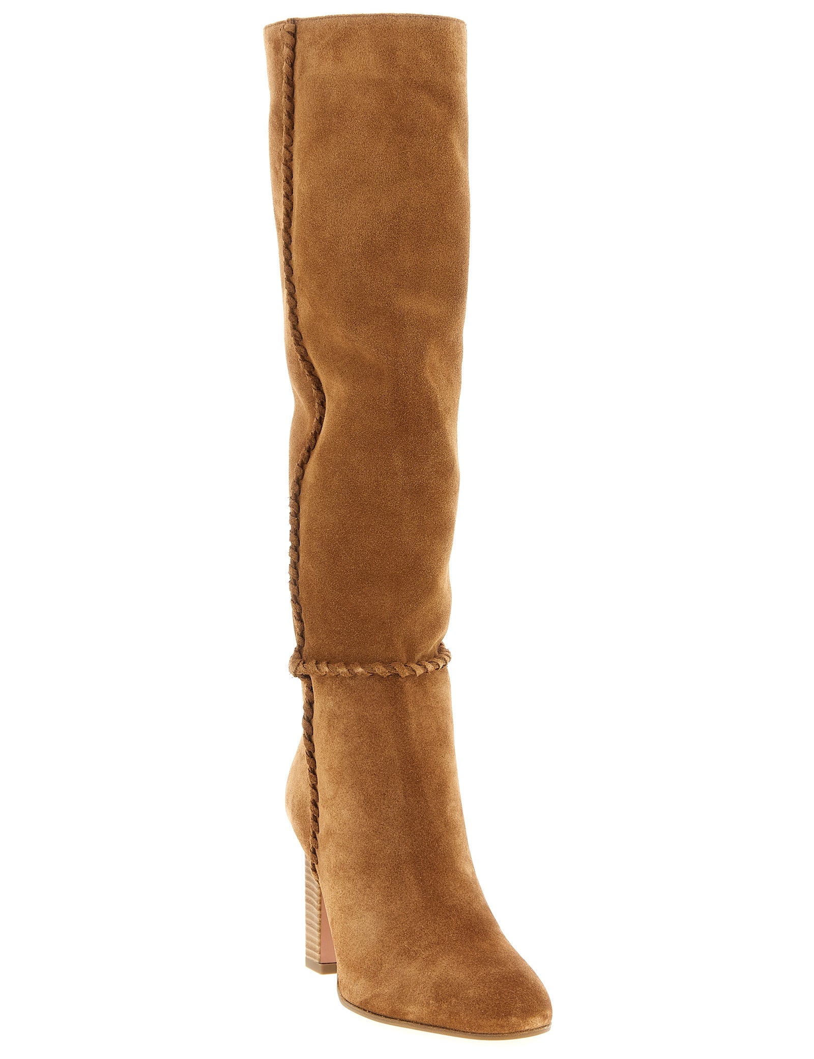 Aquazzura Beige Calfskin Over The Knee Boots
