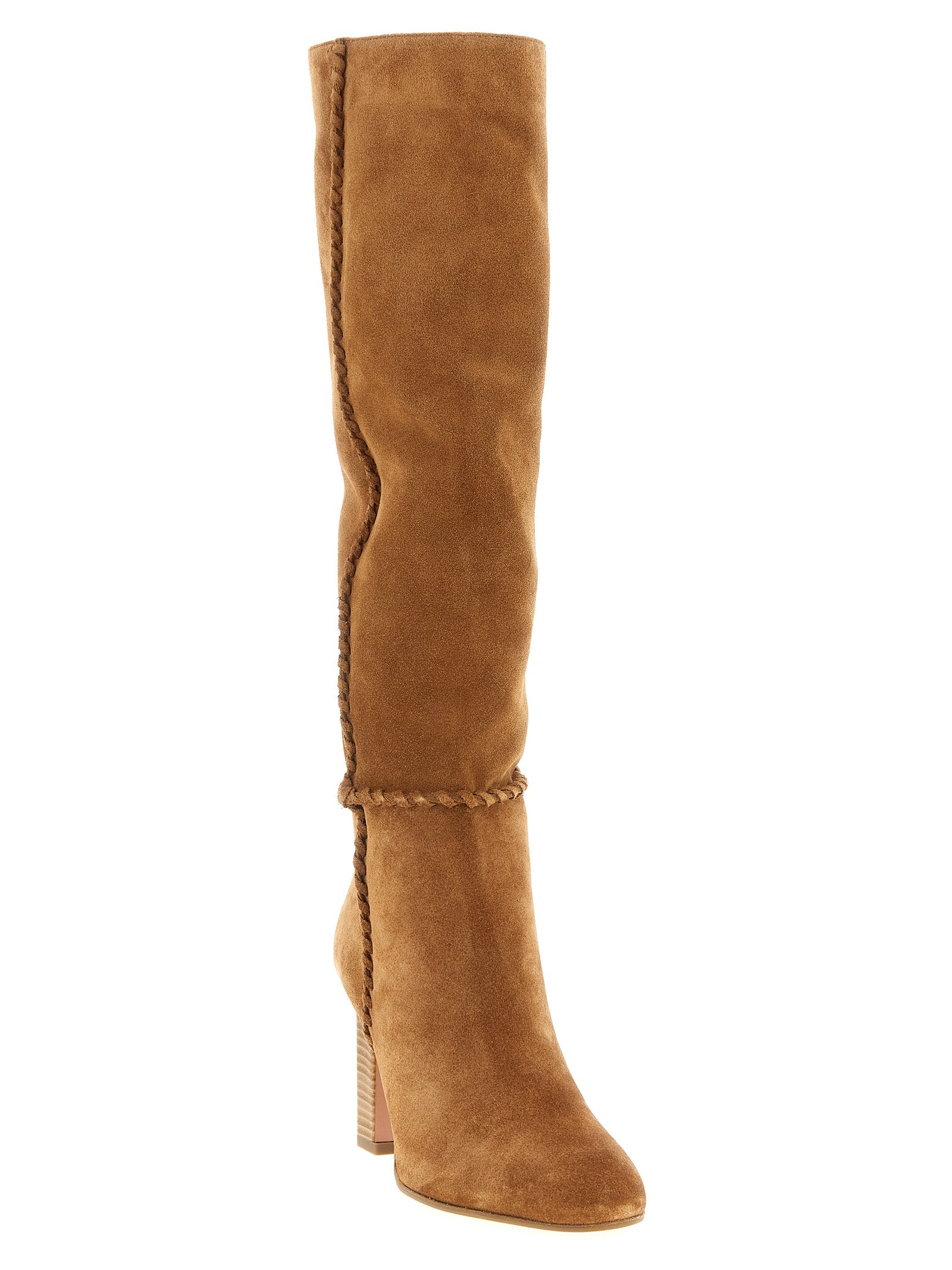 Aquazzura Beige Calfskin Over The Knee Boots