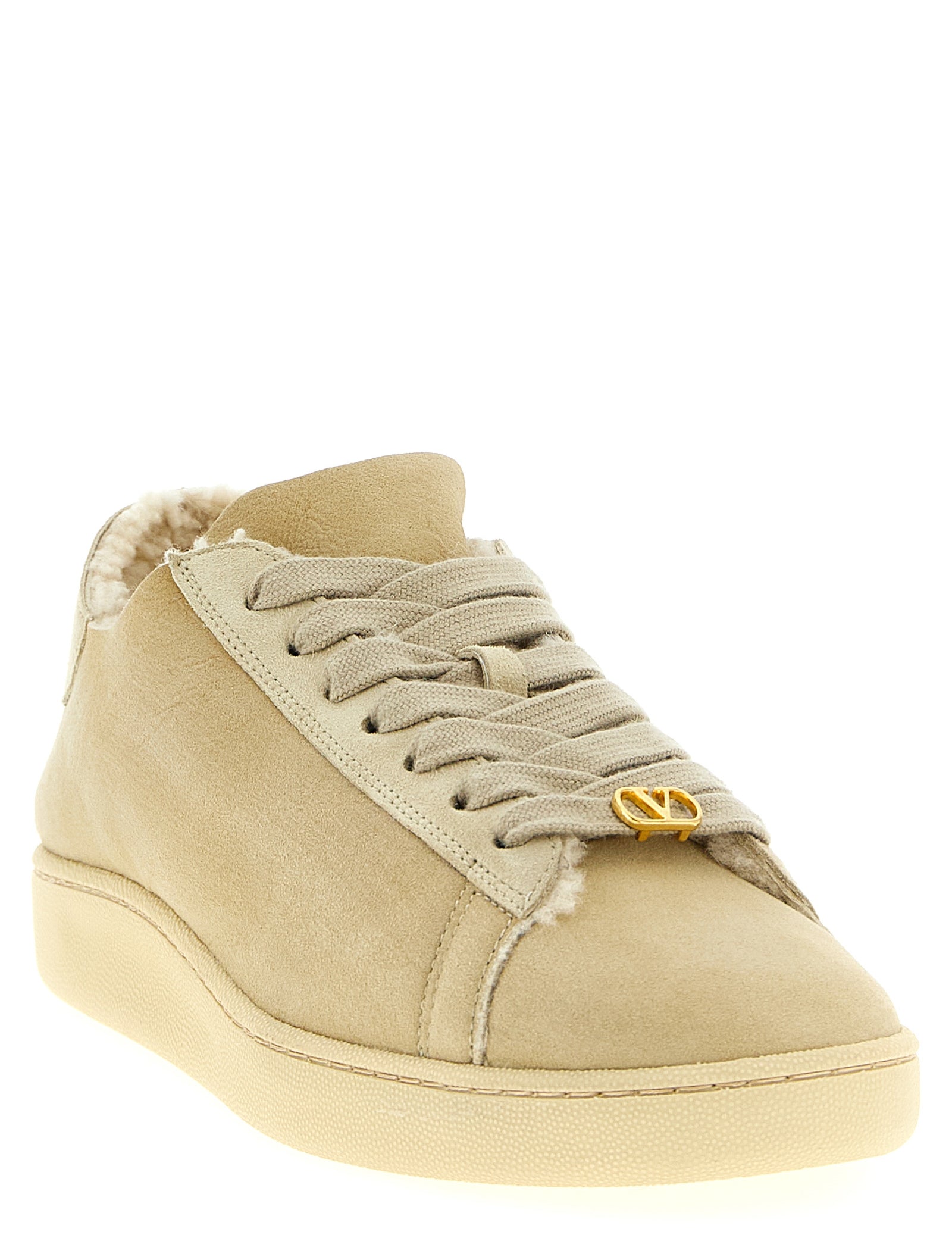 Valentino Garavani Beige Goatskin Low Top Sneakers
