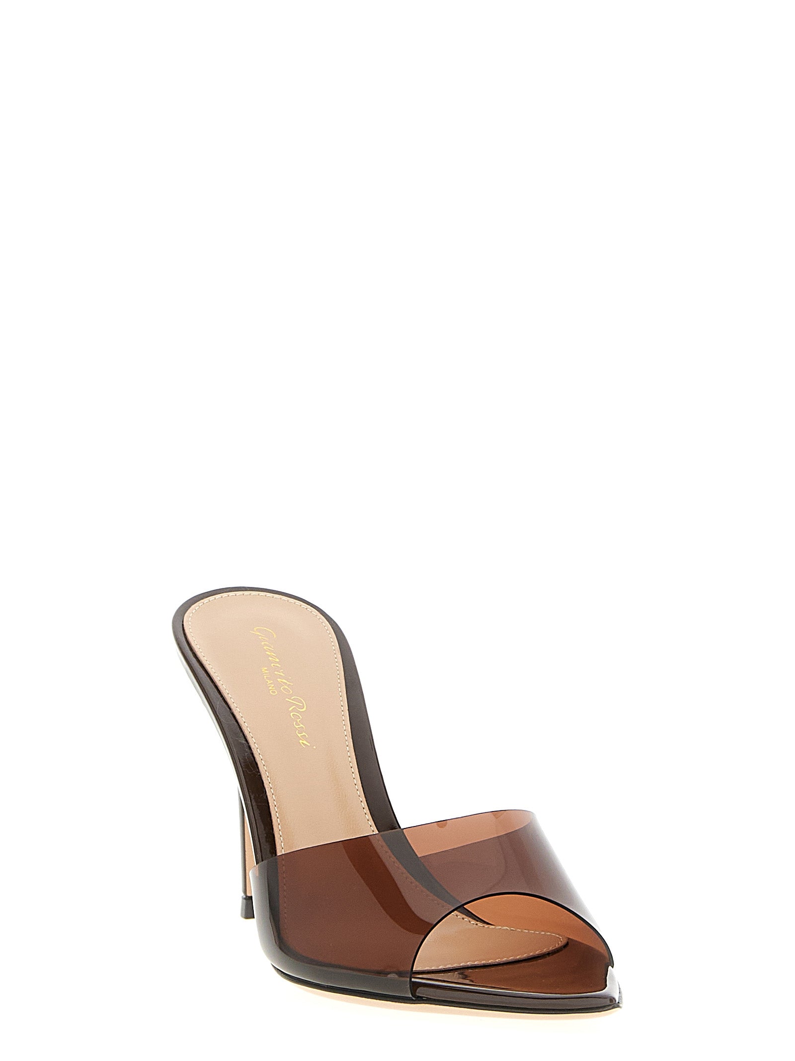 Gianvito Rossi Brown Patent Stiletto Heel Sandals