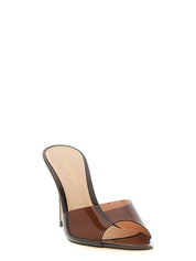 Gianvito Rossi Brown Patent Stiletto Heel Sandals