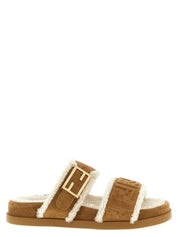 Fendi Beige Calfskin Slides