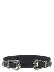 Golden Goose Black Cow Leather Regular Belt