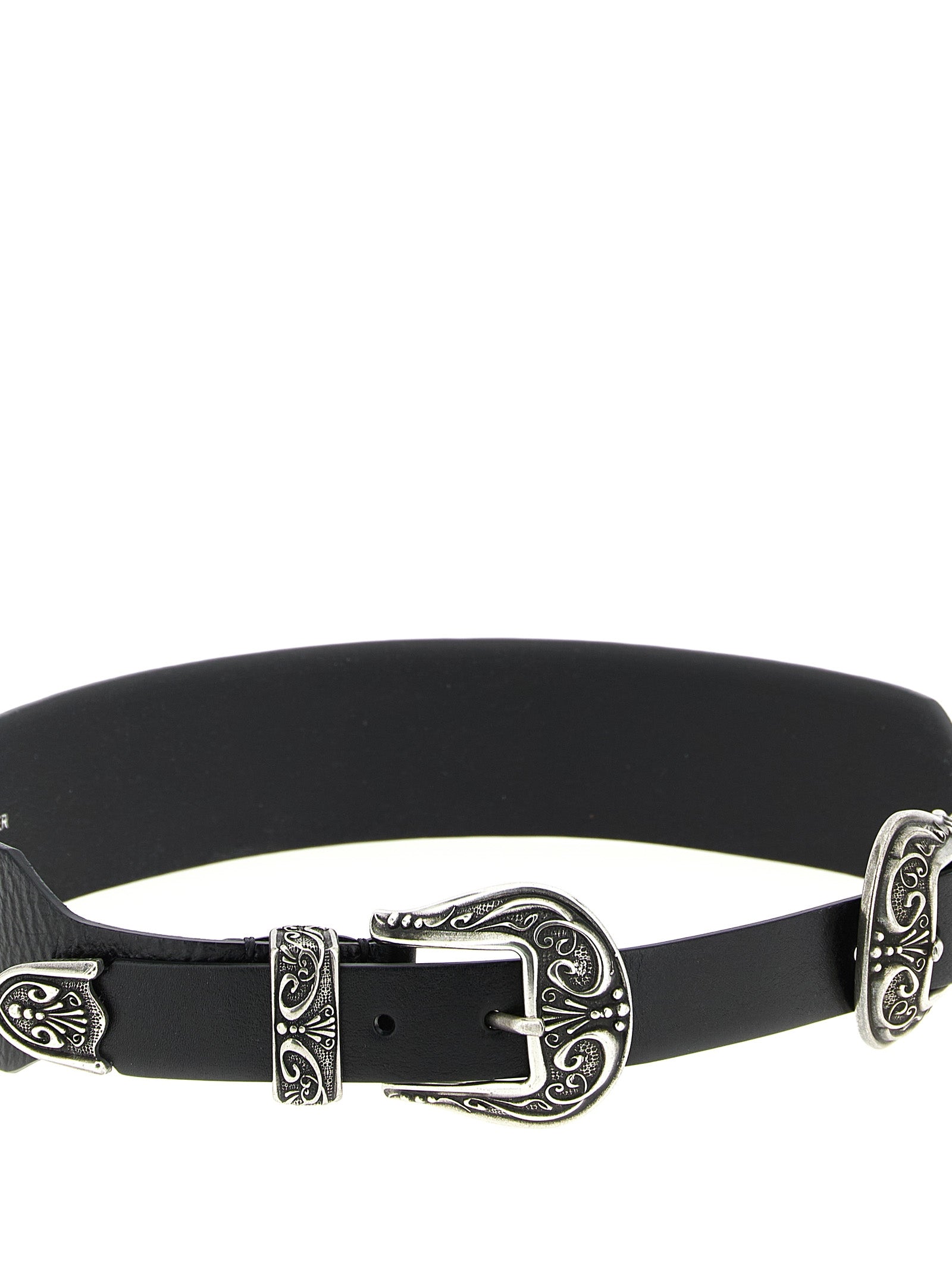 Golden Goose Black Cow Leather Regular Belt
