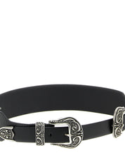 Golden Goose Black Cow Leather Regular Belt