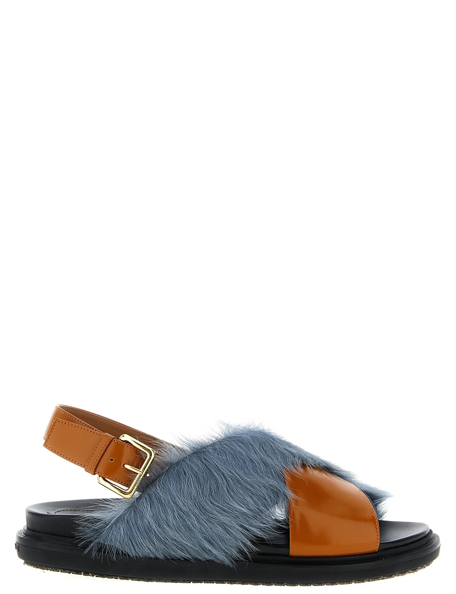 Marni Multicolor Lamb Leather Flat Sandals