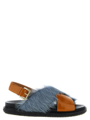 Marni Multicolor Lamb Leather Flat Sandals