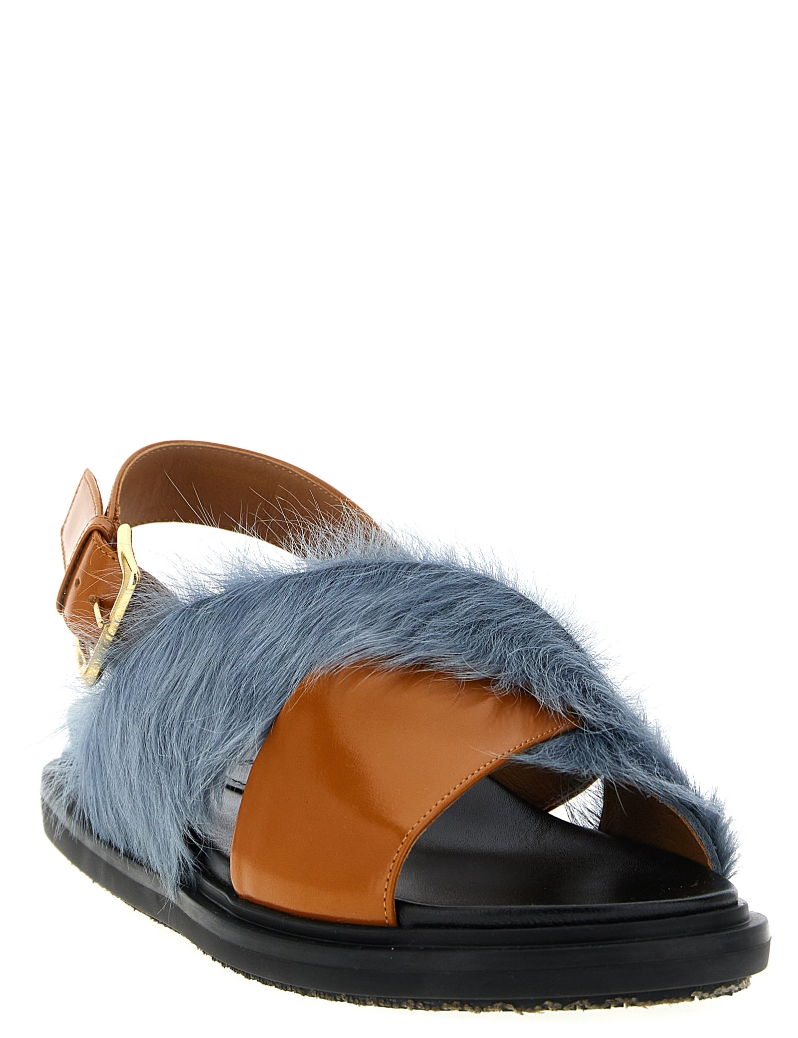 Marni Multicolor Lamb Leather Flat Sandals