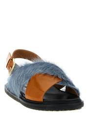 Marni Multicolor Lamb Leather Flat Sandals