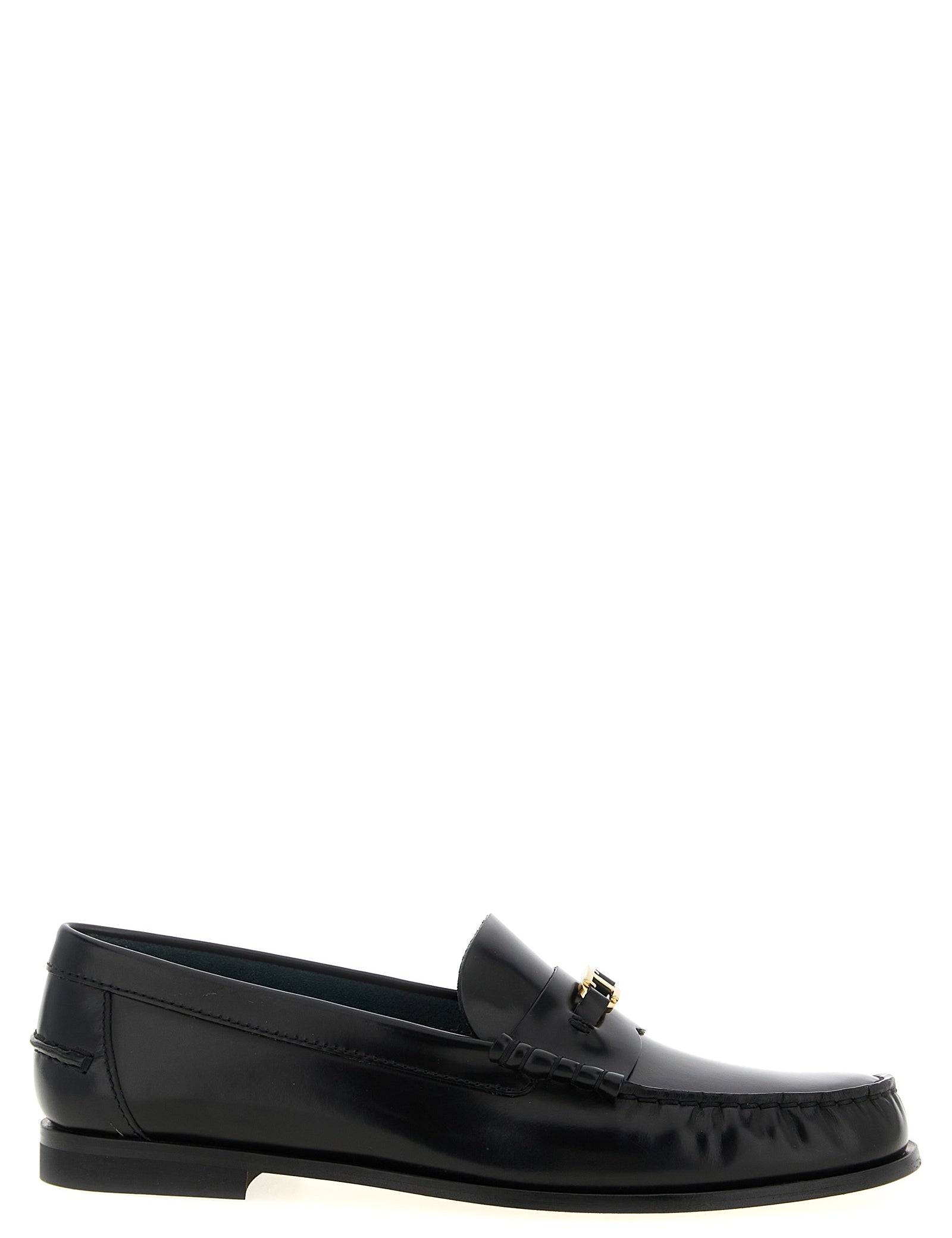 Tod's Black Calfskin Slip-On Loafers