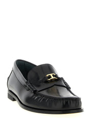 Tod's Black Calfskin Slip-On Loafers