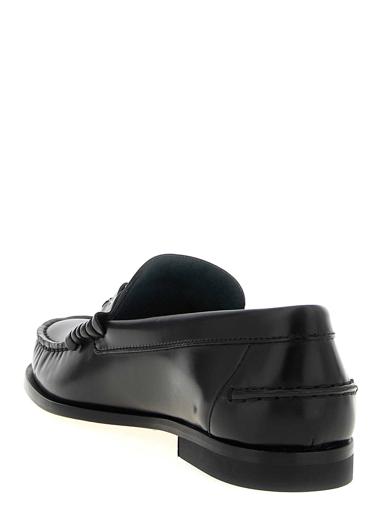 Tod's Black Calfskin Slip-On Loafers