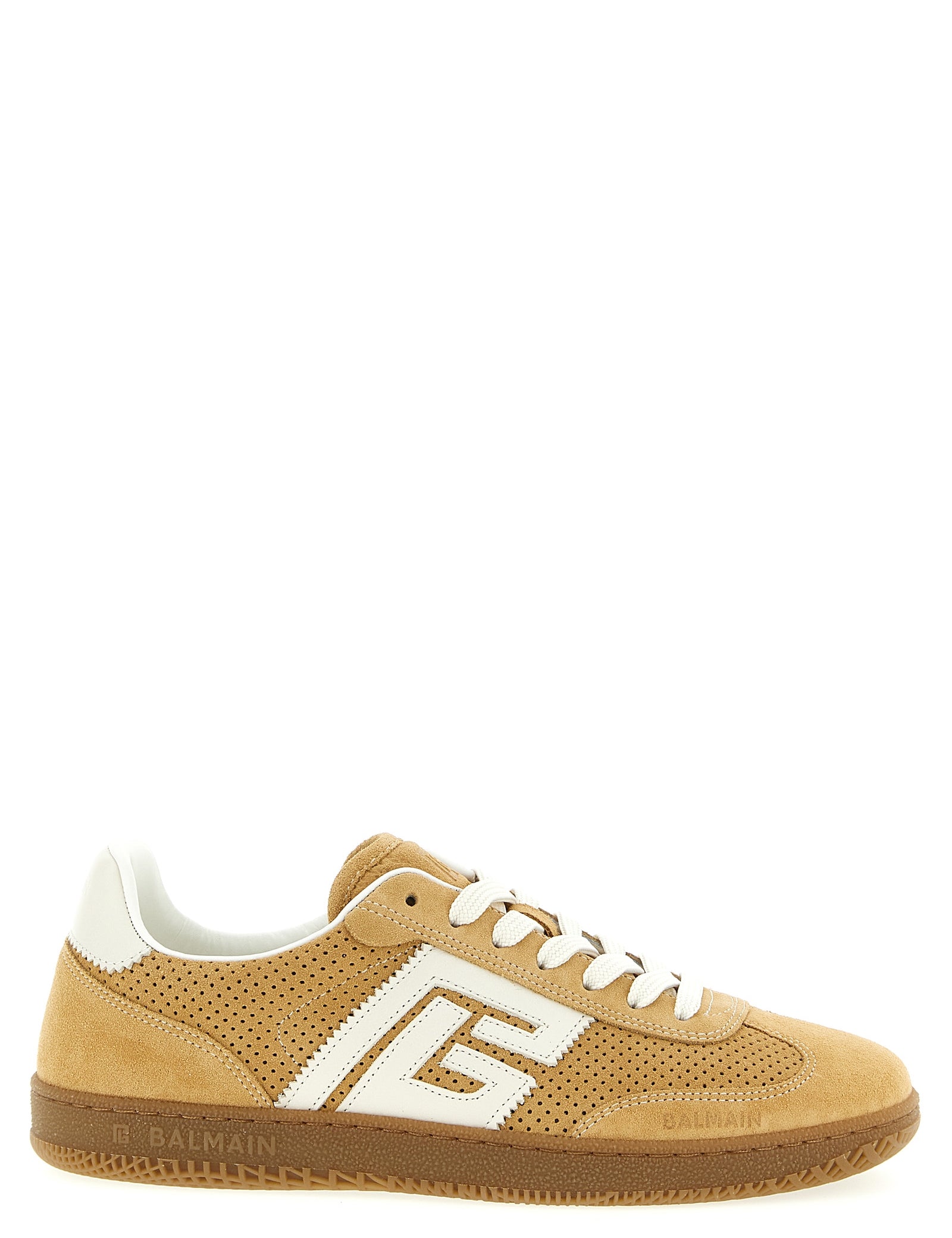 Balmain Beige Calfskin Low Top Sneakers