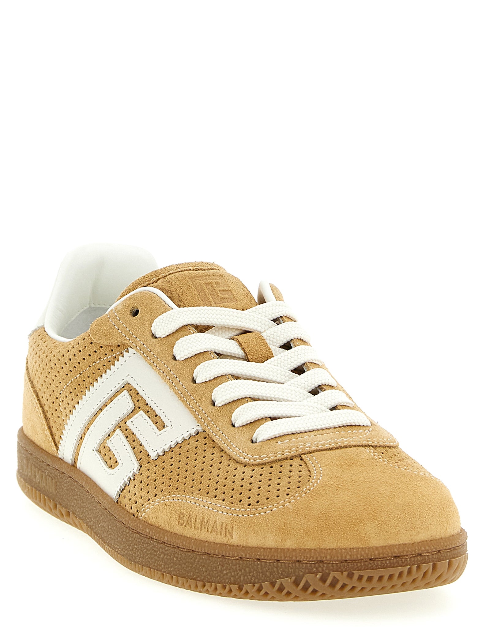 Balmain Beige Calfskin Low Top Sneakers