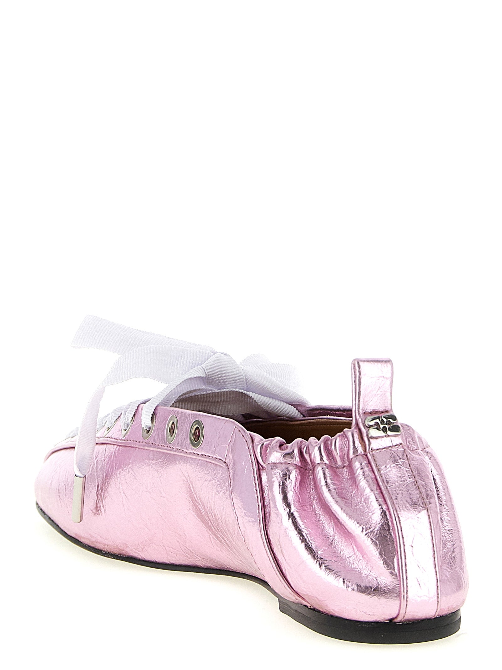 Ganni Pink Polyethylene Ballet Flats