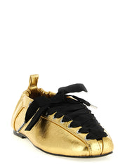 Ganni Gold Polyethylene Ballet Flats