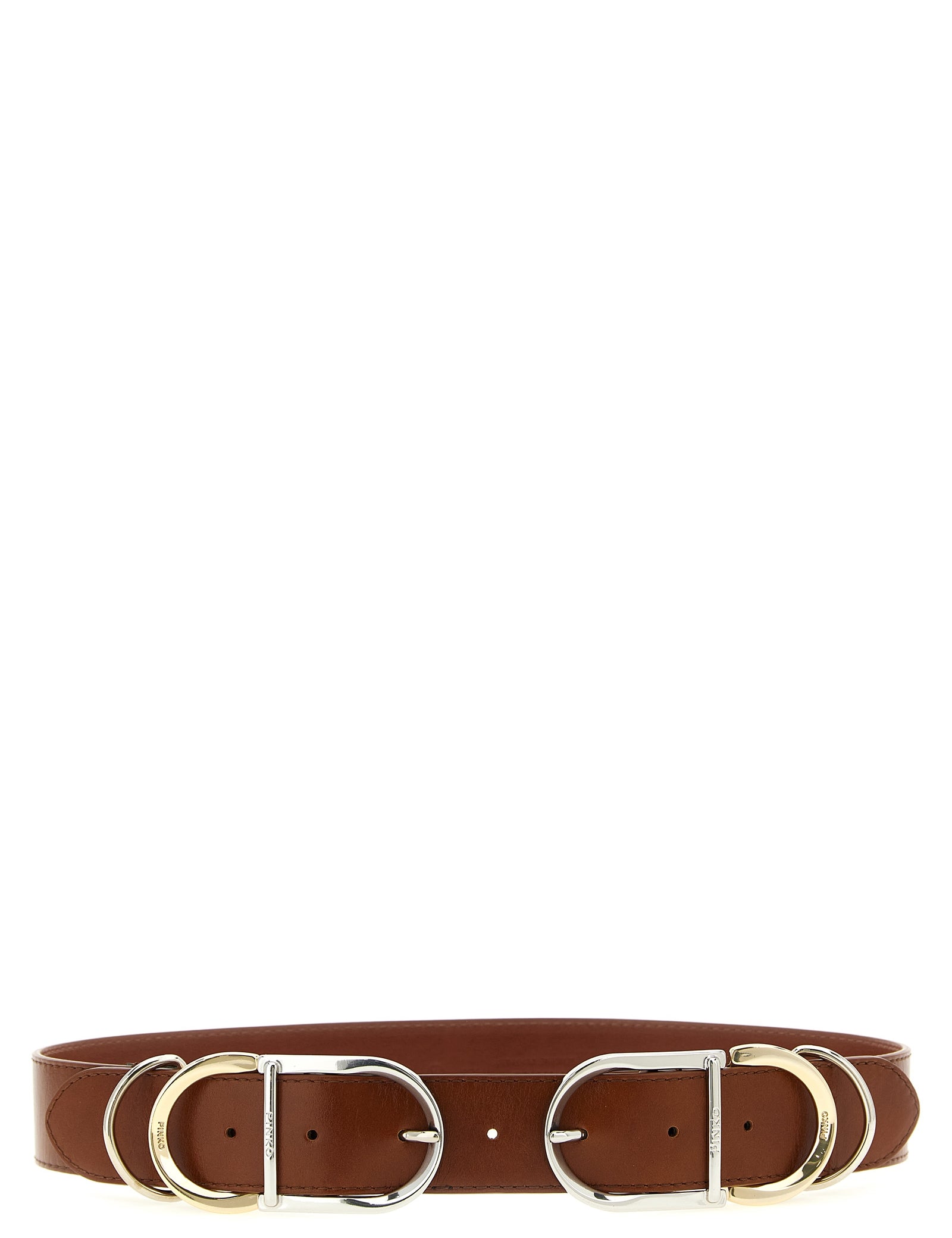 PINKO Brown Lamb Leather Regular Belt